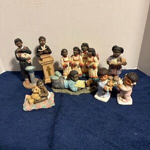 8 Vtg Resin Figurines African American Culture Homco & Young’s Inc Monroe, Mich